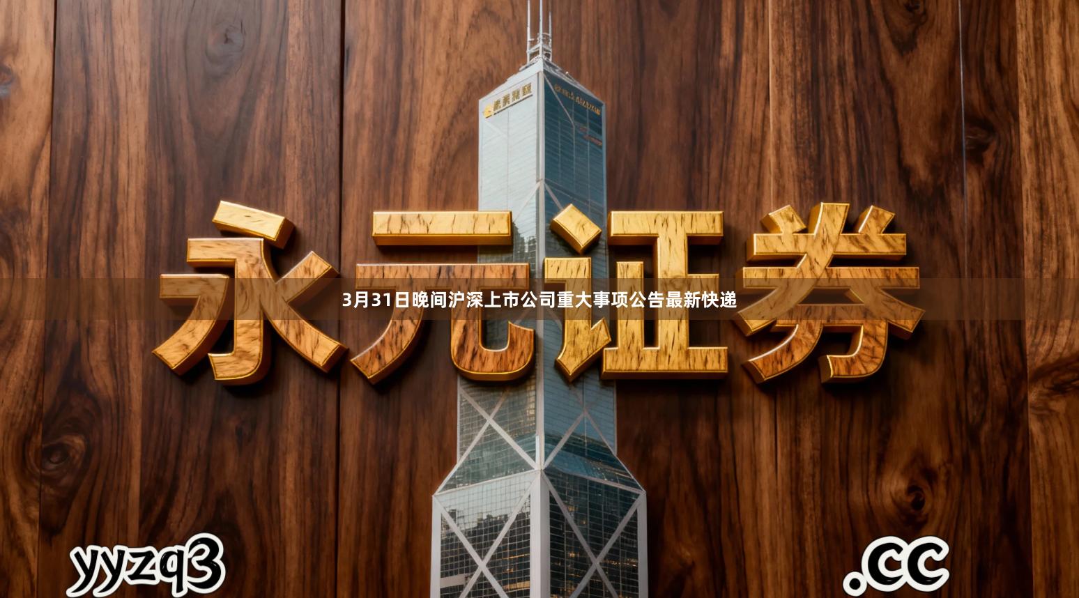 3月31日晚间沪深上市公司重大事项公告最新快递