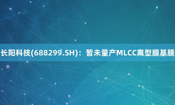 长阳科技(688299.SH)：暂未量产MLCC离型膜基膜