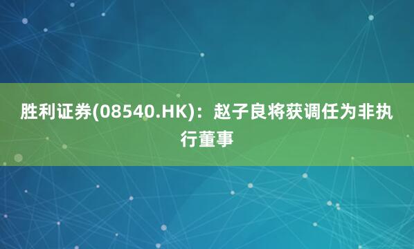 胜利证券(08540.HK)：赵子良将获调任为非执行董事