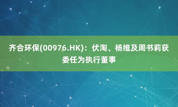 齐合环保(00976.HK)：伏淘、杨维及周书莉获委任为执行董事