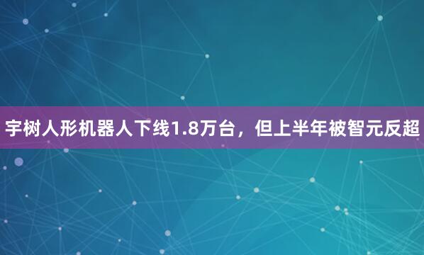 宇树人形机器人下线1.8万台，但上半年被智元反超